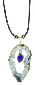 Geode with Amethyst Dangle