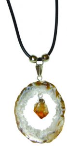 Geode with Citrine Dangle