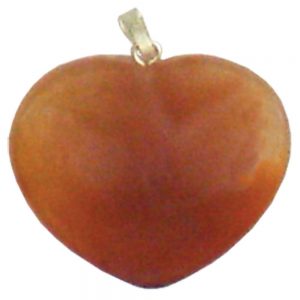 Pendant - Red Agate Heart