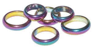Rainbow Hematite Rings